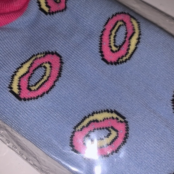 Women’s Blue and Pink Donut Socks - Picture 3 of 4